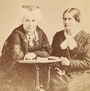 Photographic visiting card of Elizabeth Cady Stanton and Susan B. Anthony